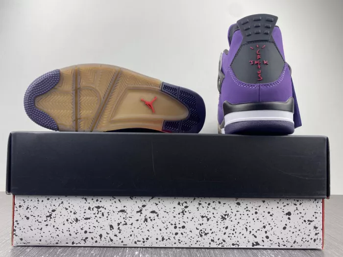 Cheap 【Free Shipping】 Jordan 4 Retro Travis Scott Purple (Friends and Family) 766296 LN4 0114