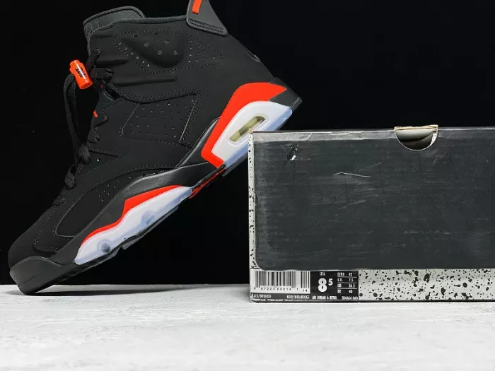 Reps 【Free Shipping】 Air Jordan 6 Retro Black Infrared OG 384664-060 0113