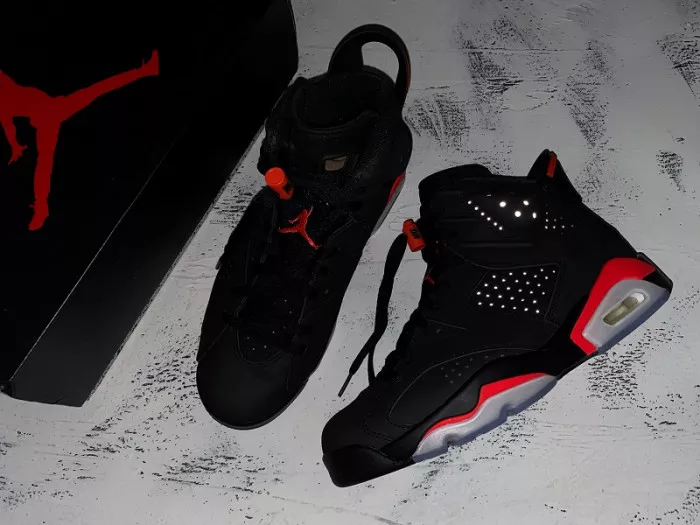 Reps 【Free Shipping】 Air Jordan 6 Retro Black Infrared OG 384664-060 0113