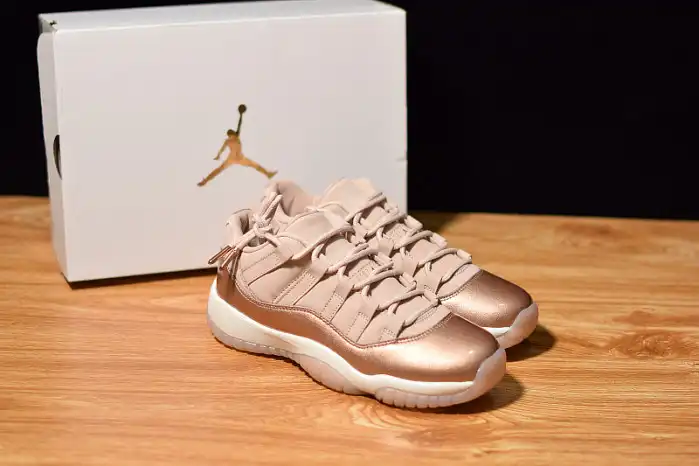 Cheap 【Free Shipping】 Air Jordan 11 Low GS Rose Gold AH7860-105 0127