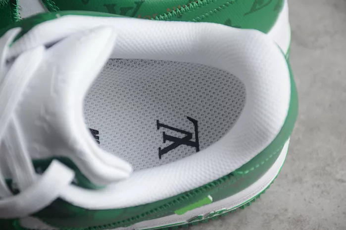 Reps 【Free Shipping】 Louis Vuitton Nike Air Force 1 Low By Virgil Abloh White Green MS 0232 0115