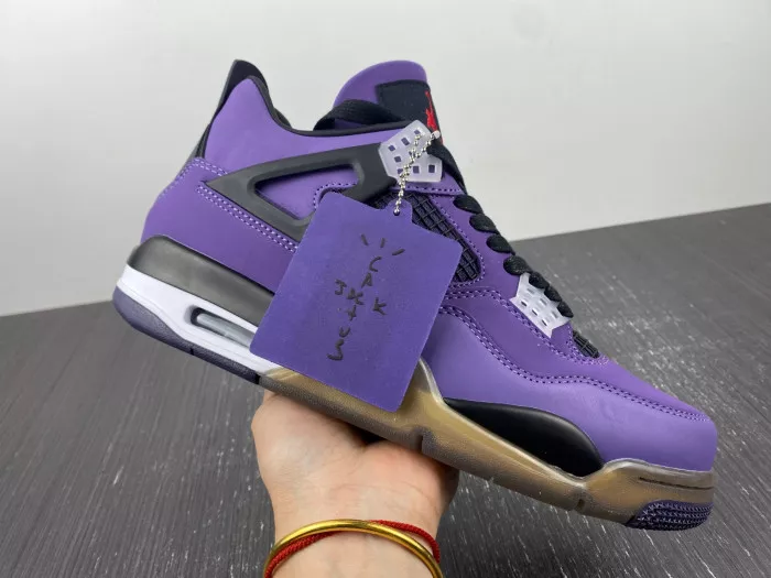 Cheap 【Free Shipping】 Jordan 4 Retro Travis Scott Purple (Friends and Family) 766296 LN4 0114