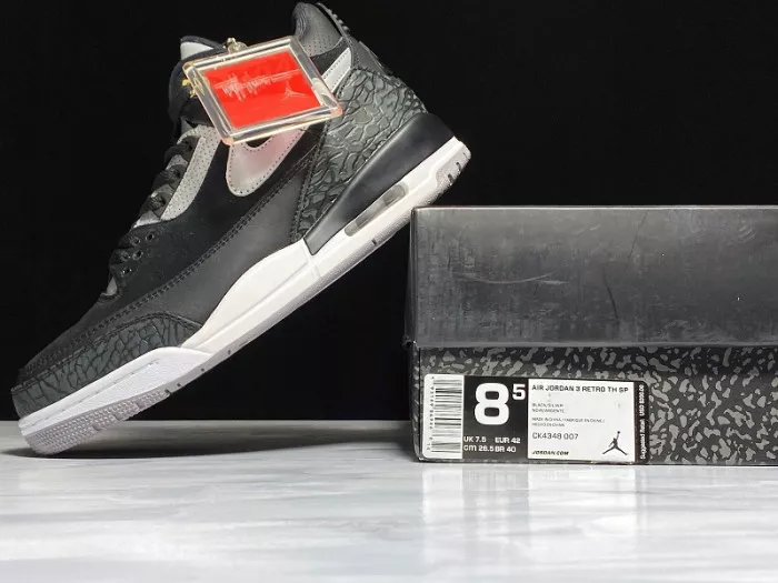 Rep 【Free Shipping】 Air Jordan 3 Tinker Black Cement Grey CK4348-007 0113