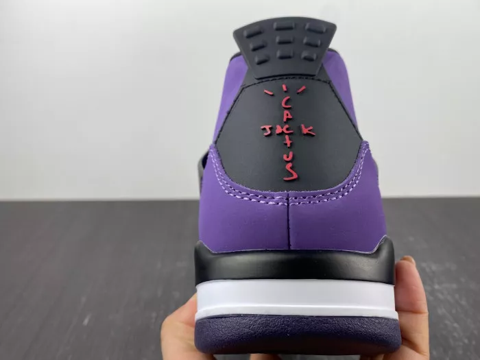 Cheap 【Free Shipping】 Jordan 4 Retro Travis Scott Purple (Friends and Family) 766296 LN4 0114