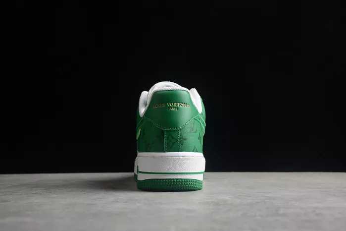 Reps 【Free Shipping】 Louis Vuitton Nike Air Force 1 Low By Virgil Abloh White Green MS 0232 0115