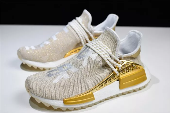 Cheap 【Free Shipping】 Pharrell adidas NMD Hu China Gold HAPPY F99762 0112