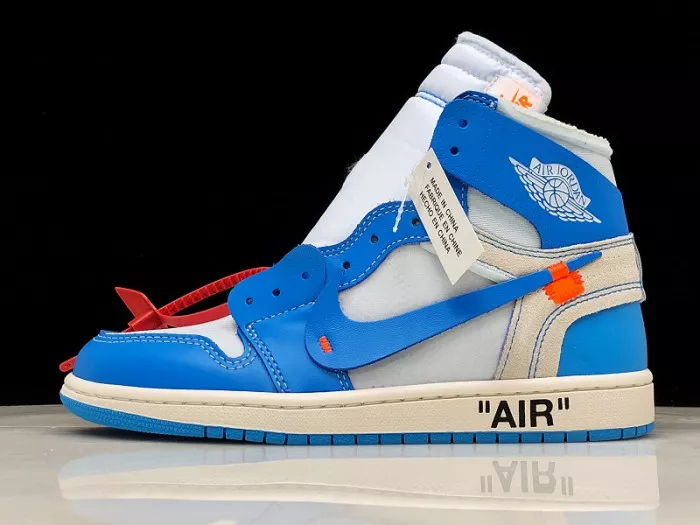 【Free Shipping】 Off-White Air Jordan 1 Powder Blue UNC AQ0818-148 0114