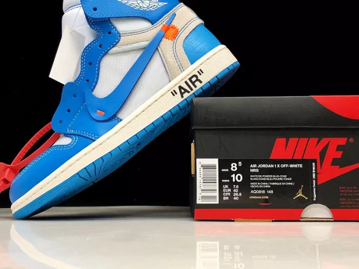 Reps 【Free Shipping】 Off-White Air Jordan 1 Powder Blue UNC AQ0818-148 0114