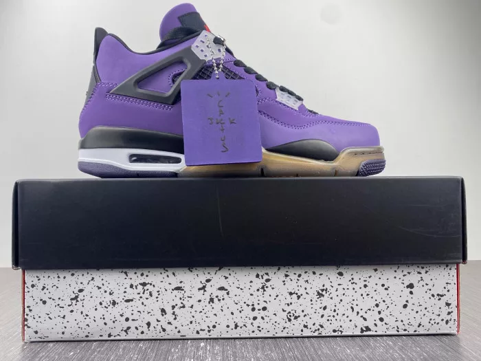 Cheap 【Free Shipping】 Jordan 4 Retro Travis Scott Purple (Friends and Family) 766296 LN4 0114